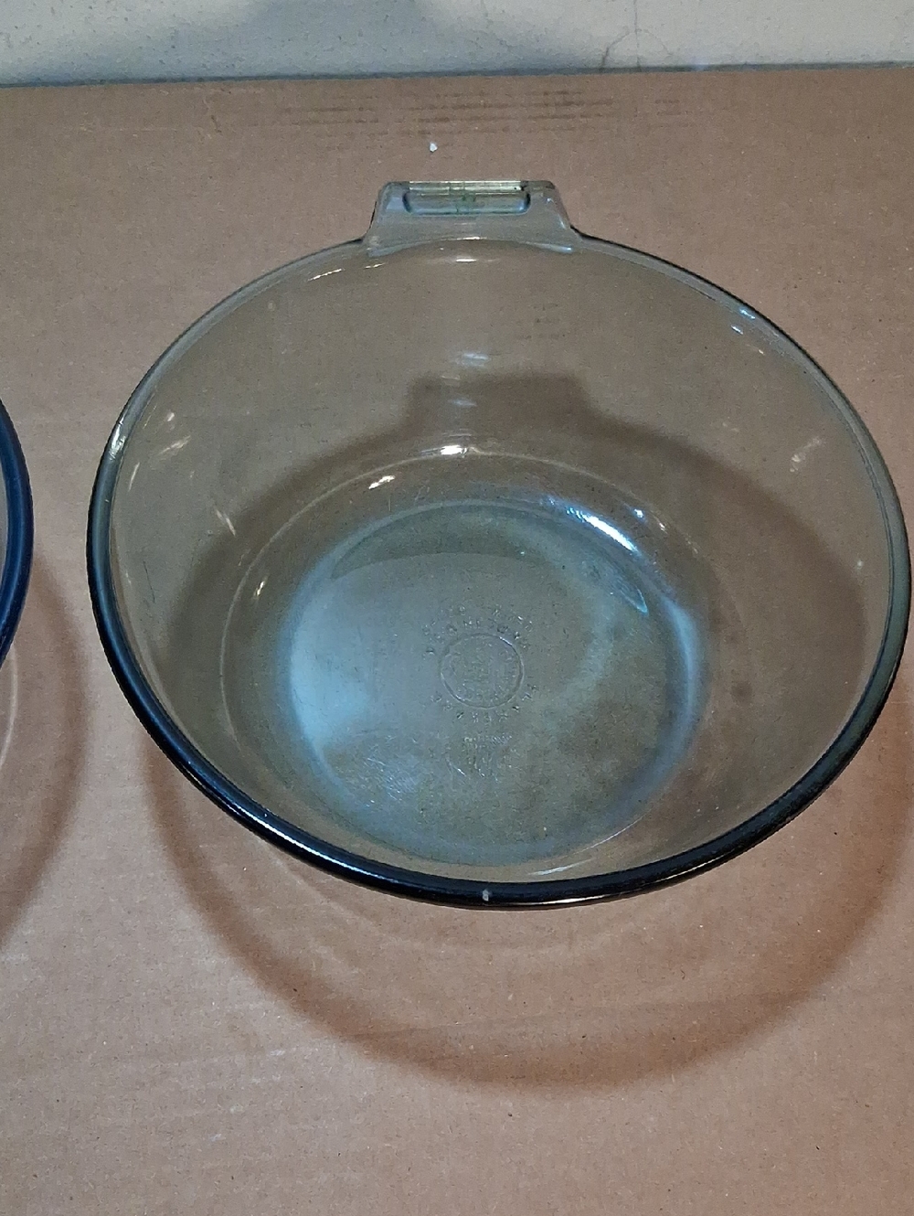 2 Pyrex FLAMEWARE Skillet Pans 233-B - Blue-Tint and Gray-Tint - Picture 3 of 4